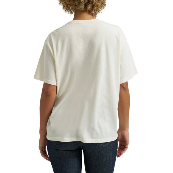 Lee Women's Logo Tee, Size 3XL, Girlfriend Fit, Relaxed, Lightweight, Cream - Picture 3 of 4